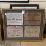 Framed early 20th century Maidstone & District Fat Stock Show Association certificates, and a Red