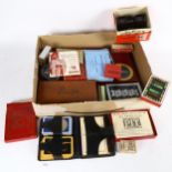 Various Vintage games, including leather-cased bridge set, and 3-D Viewmaster