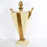 An Art Deco style gilded composition container and cover, height 63cm