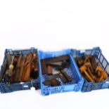 3 trays of Vintage hand tools, including squares, moulding planes, marking gauges etc