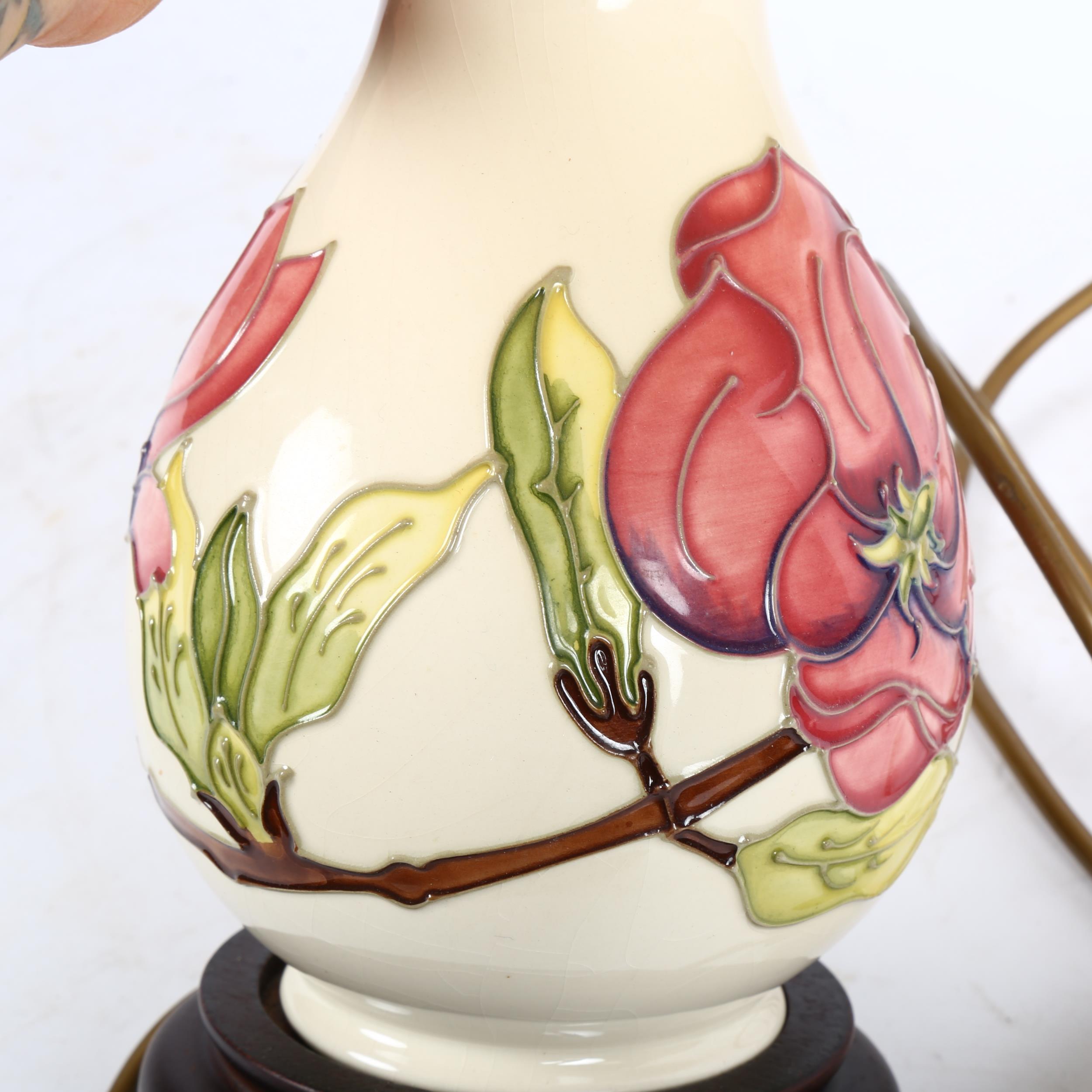 A Moorcroft ceramic table lamp with shade, height including shade 45cm - Image 2 of 2