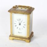 BAYARD - a French brass-cased carriage clock with bevelled-glass panels, rear of the dial marked