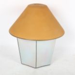 An unusual Art Deco iridescent and coloured glass lantern light shade, moulded in 1 piece, height