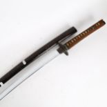 A reproduction Samurai katana and scabbard, length 104cm