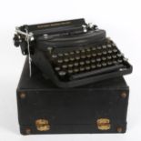 A Remington Noiseless portable typewriter with case
