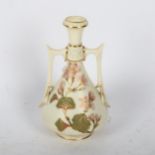 Royal Worcester vase with painted and gilded blossom, no. 1021, 14cm