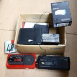 Various radio cassette recorders, iPod docks, and wireless Hi-Fi sytems