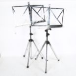 2 chrome folding music stands