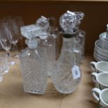 A group of 6 glass decanters and stoppers, tallest 30cm