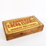 A Vintage pine Cadbury's Cocoa Essence box, W39cm, H8cm, D21cm