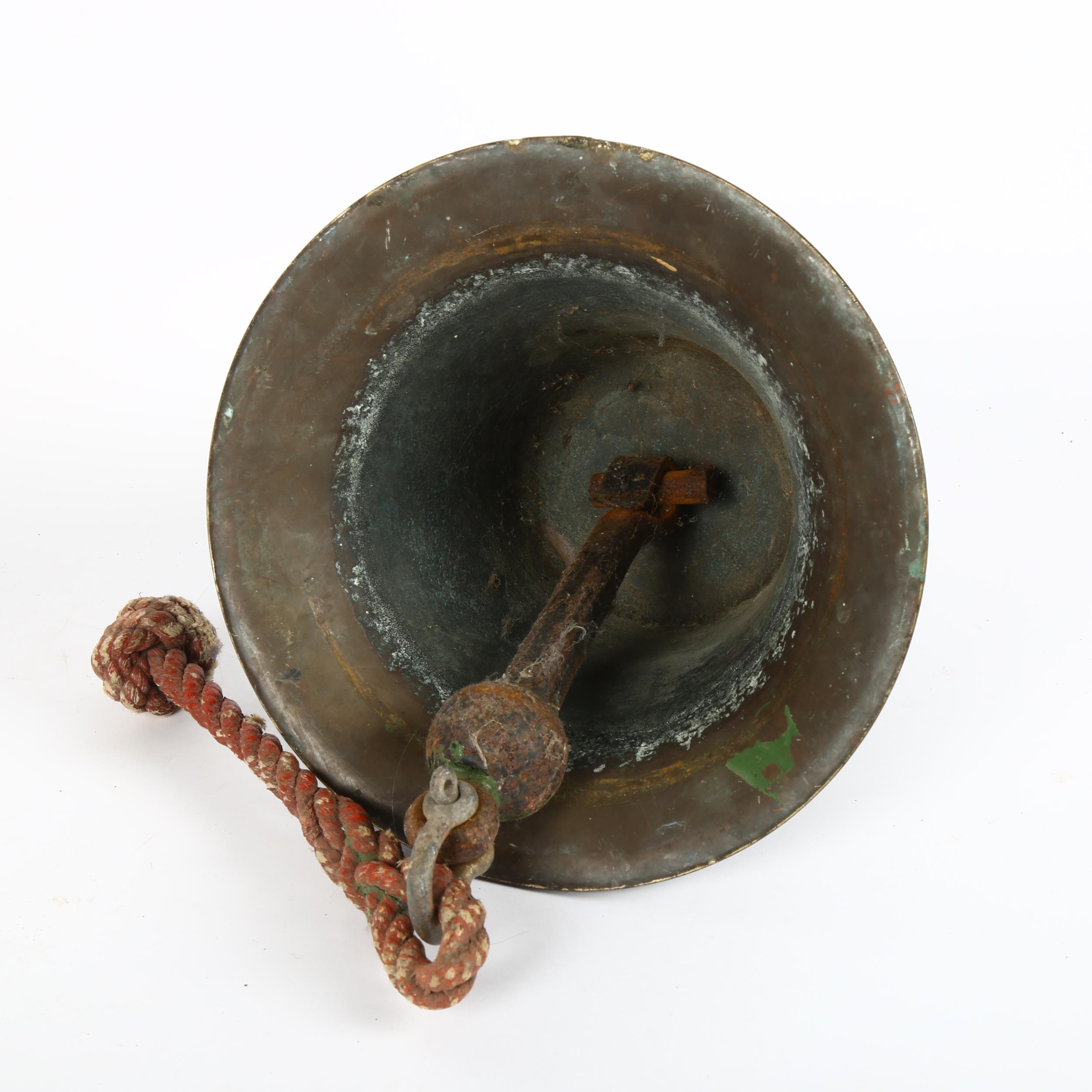 A heavy bronze bell, unmarked, diameter 26cm, height 26cm - Image 2 of 2