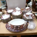 An extensive Victorian Royal Worcester Imari style dinner service, including sauce and vegetable