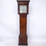 R T SMITH NOTTINGHAM - an 18th century 30-hour clock, with single secondary dial, oak-cased, with