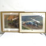 Terence Cuneo, 4 limited edition coloured prints, including Winston Churchill, Le Shuttle, all