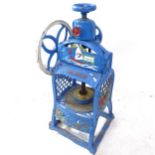 A Japanese industrial painted metal ice slicer, H80cm