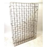 A French galvanised metal 216 bottle wine rack, W127cm, H181cm