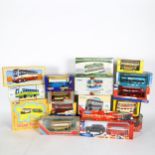 A quantity of Corgi and other diecast models of buses, all boxed and including Corgi New Route