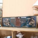 A Vintage display case with various cigars displayed, display includes pictures of various famous