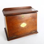 A small Edwardian style oak table-top desk stand, with fitted interior, 24cm