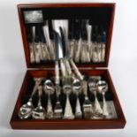 INKERMAN - a canteen of silver plated cutlery in King's pattern for 12 people, in fitted case