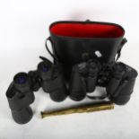 HANS WEISS - pair of 16x50 binoculars, no. 34125, pair of 10x50 field binoculars, and a small 5-draw