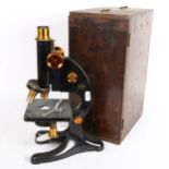 A Beck Limited of London microscope, model no. 29, patent no. 336063, height 32cm, in original