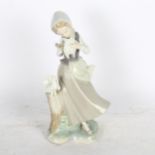 Lladro girl with doves, 22.5cm
