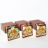 A set of 30 modern Art Nouveau style tiles, with stylised decoration