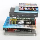 Photography books, including The Darkroom Handbook by Michael Langford, etc