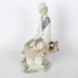 Lladro figure of a seated girl, 24cm