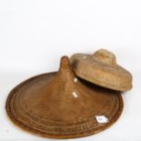 2 Vintage woven bamboo hats