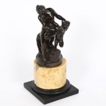 After Ferdinand Seeboeck, reproduction patinated bronze figural sculpture, nude woman bathing