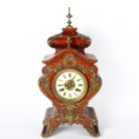 A German Gustof Becker 8-day mantel clock of shaped form, with applied ormolu mounts, height 53cm,