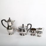 GARRARD & COMPANY LTD - a 4-piece silver plate on copper tea and coffee set