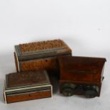 A stereo viewer, an Indian box containing stereo slides, and another