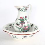 Copeland Spode wash jug and bowl with chinoiserie decoration
