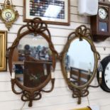 A pair of Victorian giltwood and gesso Girandole mirrors, with rope twist and tassel applied