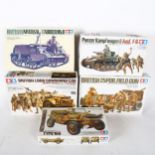 TAMIYA - a quantity of model kits, unused, including Panzer Kampfwagen 2 tank, and British Universal