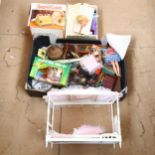 A selection of Vintage toys and other items, including various dolls and accessories, a boxed Casbon