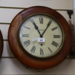 ANSONIA, USA - a 20th century oak-framed dial wall clock, no key or pendulum, case width 36cm