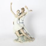 NAO group of 2 ballet dancers on naturalistic plinth (A/F), height 40.5cm