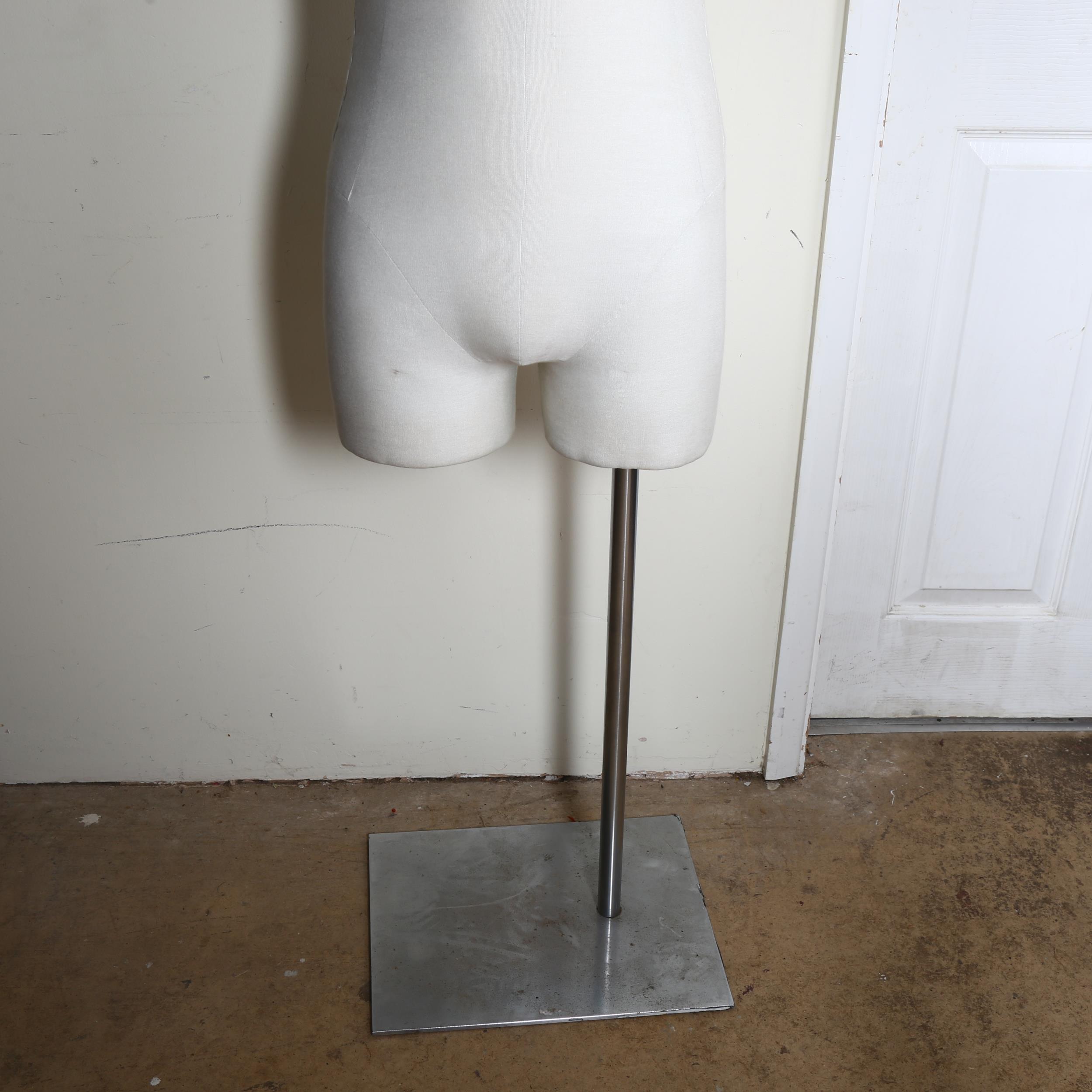 A shop mannequin torso on chrome stand, overall height 145cm - Image 2 of 2