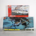 Airfix North American Aviation P-51K/RF Mustang IVA 1/24 scale model kit, boxed and unused, and an