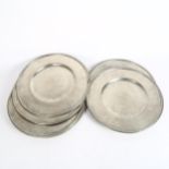 A set of 8 Italian Vealdi pewter plates, width 32cm