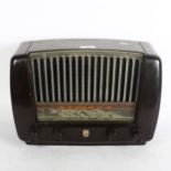A Vintage Philips BX310A Bakelite tube radio, non-working condition as plug missing