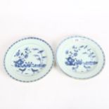 A pair of 19th century Chinese blue and white plates, width 23cm