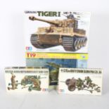 TAMIYA - a quantity of model kits, including British Army 6-pounder anti-tank gun, and T19 105mm