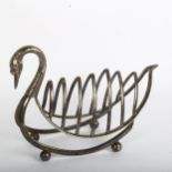 MAPPIN & WEBB - a stylised silver plated toast rack in the form of a swan