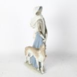 Lladro group of an Edwardian style girl with a Saluki, 40cm