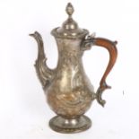18th century Sheffield plate coffee pot, height 27cm